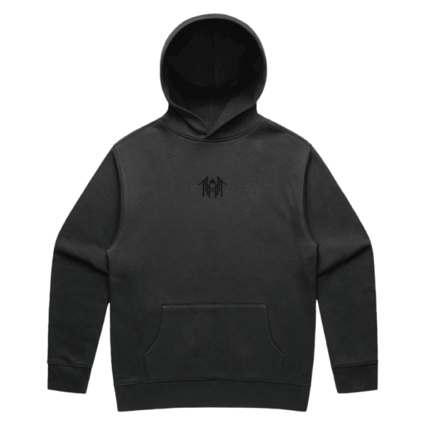 Embroidered Emblem Hood Faded Black